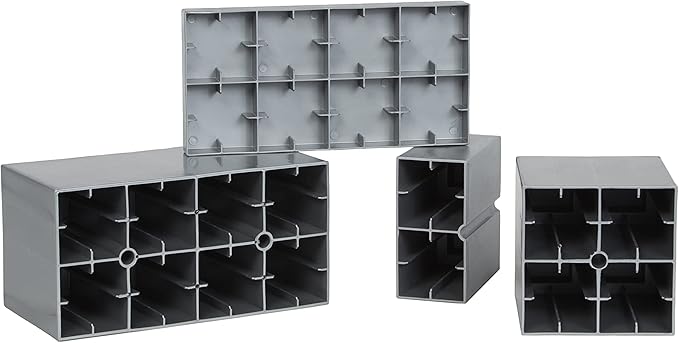 EverBlock 12’ x 7’ Wall Kit with Accordion Door | 3’ x 7’ Doorway | Modular Building Blocks | Wall Display System | Room Divider & Partition | Connect & Reuse | Indoor & Outdoor Use | Light Gray