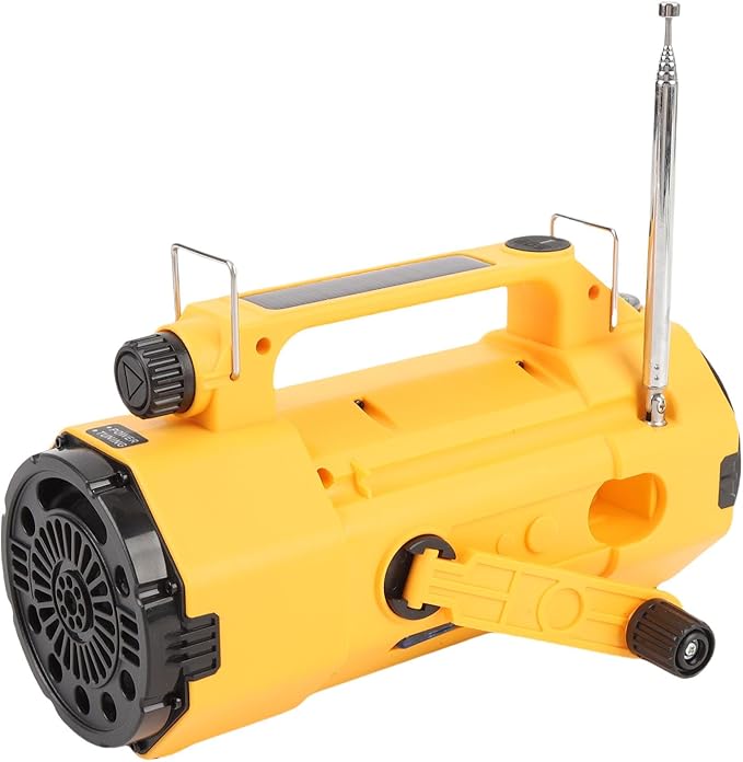 Sanpyl Emergency Radio, 5000mAh AM FM SW NOAA Solar Powered Hand Crank Weather Radio with Flashlight, for Indoor Outdoor