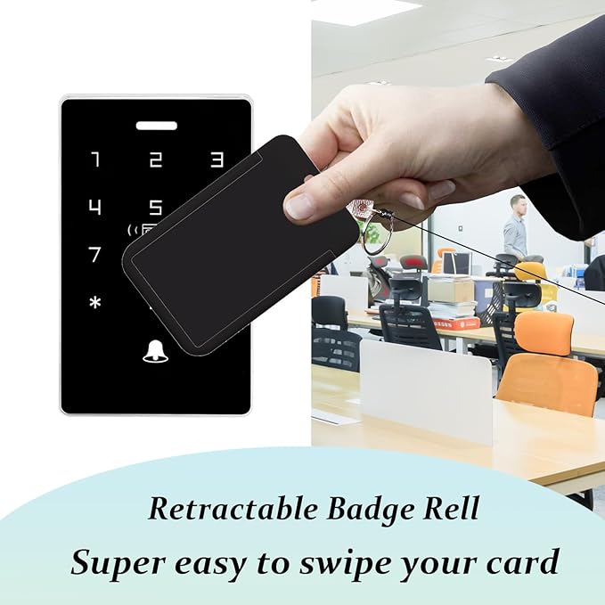 Black ID Badge Holder Lanyards for ID Badge Reel Retractable Heavy Duty Lanyard with ID Holder Office Essentials for Men Clip ID Card Holder for Teacher Women Work Office