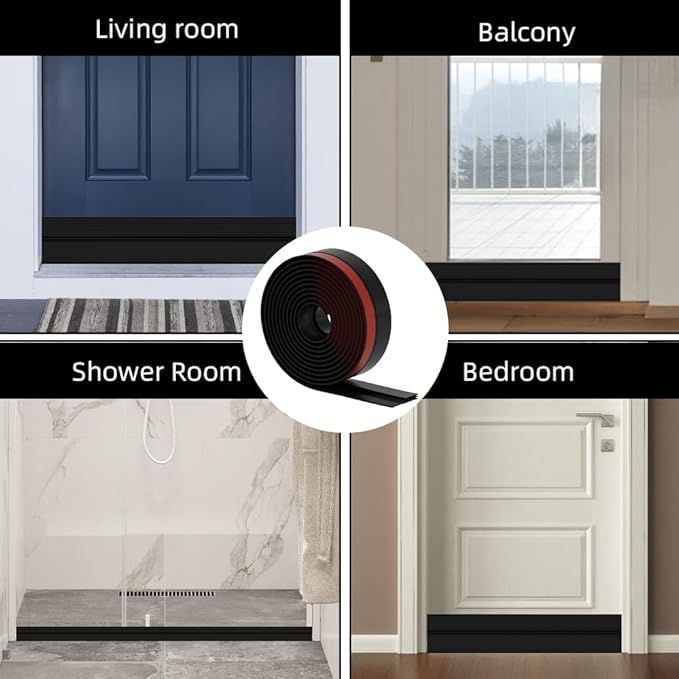 Door Draft Stopper for Bottom of Door, Adjustable Weather Stripping Door Seal for Cold Insulation, Under Door Sweep for Exterior & Interior Doors, Door Bottom Seal Blocker Noise (78inch,Black)