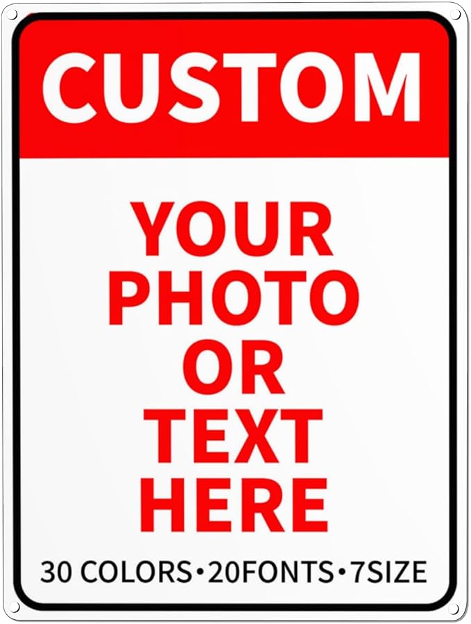 Custom Metal Signs - Personalized Business, Office, Home, Delivery, Road, Garden, Hazard, Parking, Decorative Signs, 12''x16''