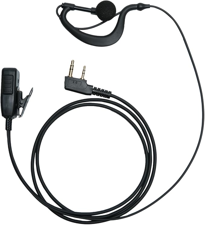 G Shape Headset with PTT Mic Compatible for Baofeng UV-5R BF-888S BF-F8HP Kenwood TK-3140 TK-2202 TK-3400 TK-3402 TK-3107 Two Way Radio 10Pack