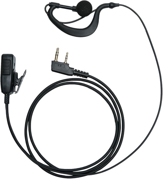 G Shape Headset with PTT Mic Compatible for Baofeng UV-5R BF-888S BF-F8HP Kenwood TK-3140 TK-2202 TK-3400 TK-3402 TK-3107 Two Way Radio 10Pack