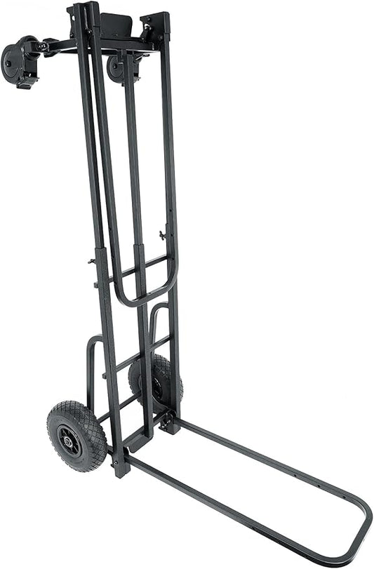 Rockville Rock Cart Pro 700 LB Capacity DJ Equipment Transport Roller Cart, Expandable Design, Smooth-Rolling Wheels, Folds Flat, for Mobile DJs and Event Professionals