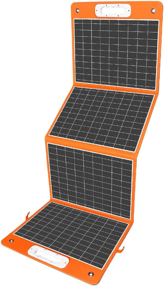 Flashfish 100W 18v Foldable Solar Panel, High-Efficiency Solar Charger with Dc Output & 65W USB.C QC3.0 Port for Portable Power Station, Camping, Travel & Outdoor