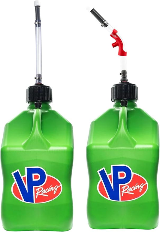 VP Racing Utility Container 5.5 Gallon - 2 Pack with 2 Deluxe Hoses and a Get Bent Hose Bender (Green, 2 Pack)