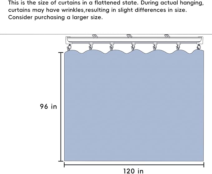 Room Divider Ceiling Mounted Curtains Track Sets Extra Wide Blackout Curtain Flexible Tracks for Bedroom Privacy Partition Separator, 1 Panel Beige Drape and White Rail, W10 x H8ft
