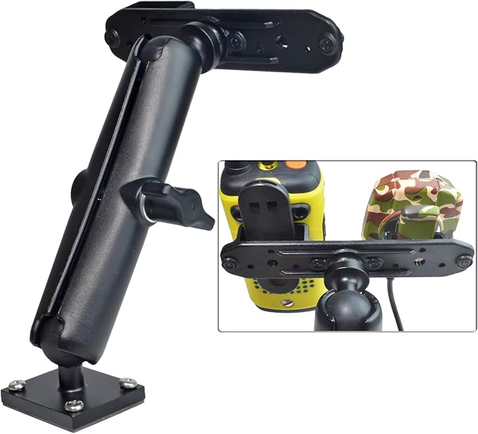HYS Adhesive Truck & Car Walkie Talkie/Shoulder Speaker Mic Belt Clip Holder, Secure Grip, Heavy Duty Drill Base Tablet Mount, Sturdy 2-Way Radio Mount for Commercial Vehicles, Trucks, Table and Wall