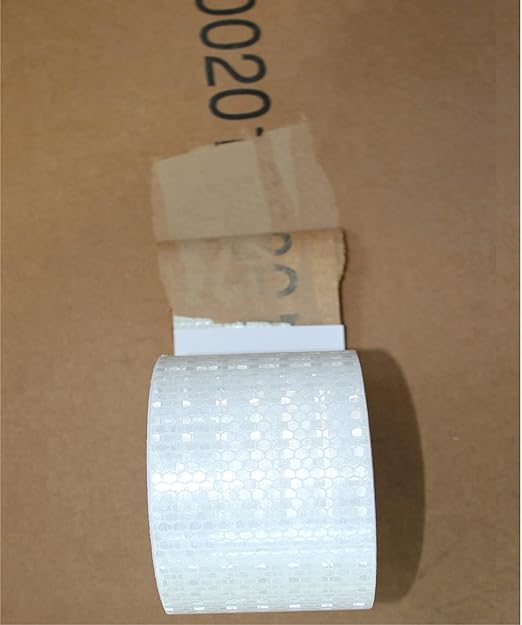 White Reflective Tape Outdoor Waterproof 3 inch Wide, High Visibility Warning Industrial Marking Tape,Safety Stickers (68 feet,3 Rolls)