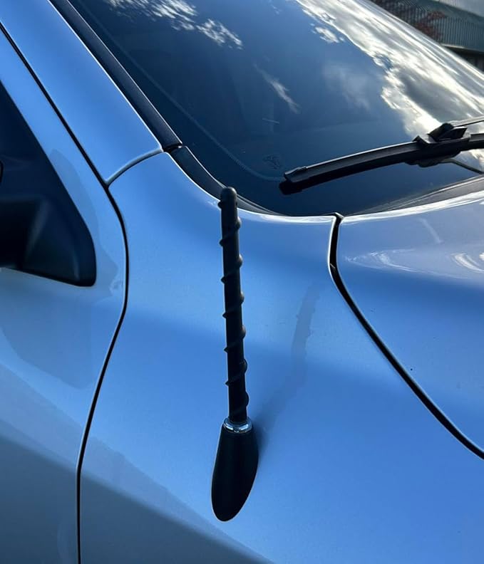 Short Antenna fits for Dodge Ram 1500 1990-2025 & Ford F150 1990-2025, 7 inches Spiril Rubber Antenna Replacement for Dodge RAM Radio Accessories Enhanced Reception
