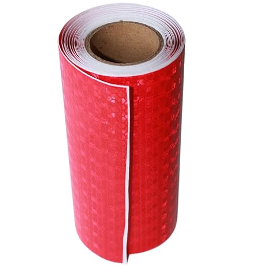 Industrial Reflective Tape Red 6 inch for Truck, Outdoor Waterproof Hazard Conspicuity Warning Marking Tape (10 feet)
