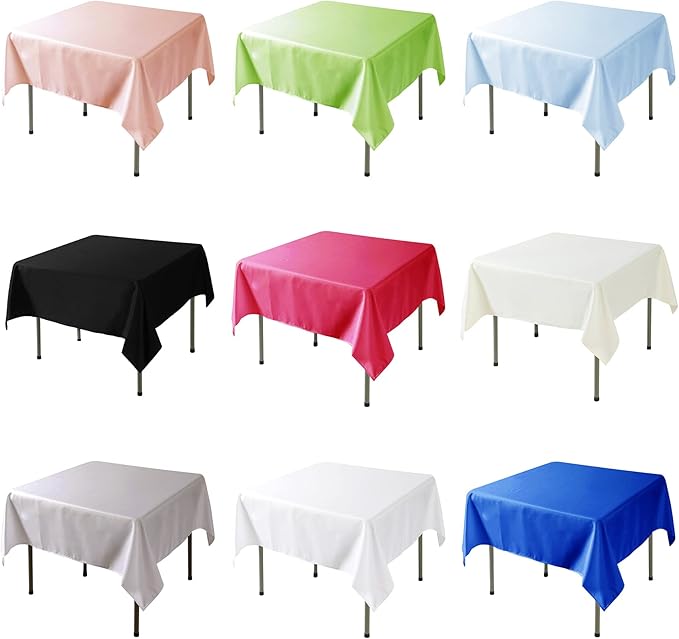 Fokitut 2 Pack Waterproof Square Tablecloth, 52x52 Inch, Stain Resistant and Wrinkle Polyester Table Cloth, Fabric Table Cover for Kitchen Dining, Wedding, Party, Holiday Dinner-Emerald