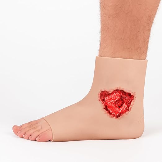 Ankle Wound Packing Trainer Sleeve, GSW Stop The Bleed Laceration Simulation for Hemostasis Practice, Realistic First Aid & Emergency Response Demonstration