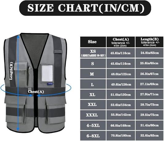 A-SAFETY 4XL 5XL grey vest construction