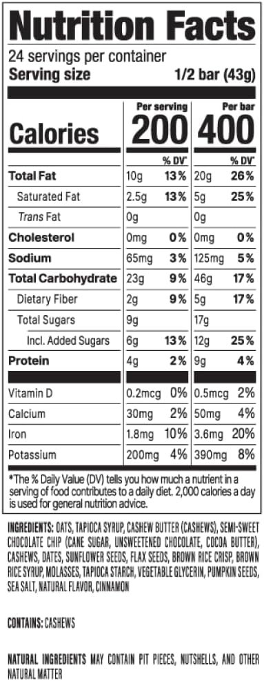PROBAR - MEAL Bar, Oatmeal Chocolate Chip, Non-GMO, Gluten-Free, Healthy, Plant-Based, Whole-Food Ingredients, Natural Energy (12 Count)