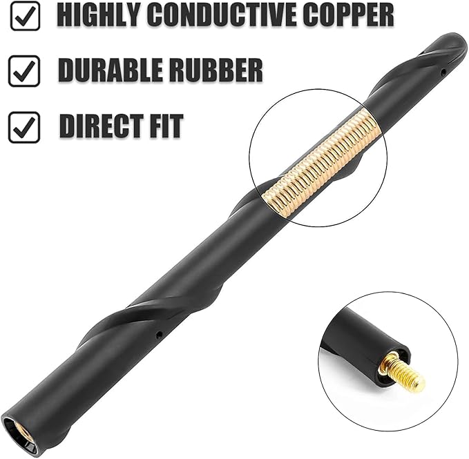 7 Inch Antenna Compatible with Jeep Wrangler Gladiator JL JK JT Rubicon Sahara 2007-2026, Short Antenna Replacement for Jeep 4xe Sport Willys Mojave Unlimited, Jeep Accessories