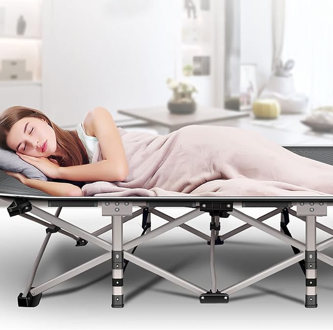 ABORON Heavy-Duty Folding Guest Bed for Adults, 500lb Capacity, Portable Extra Cot with 1203D Double Layer, Ideal for Indoor Guest Stays & Temporary Home Use