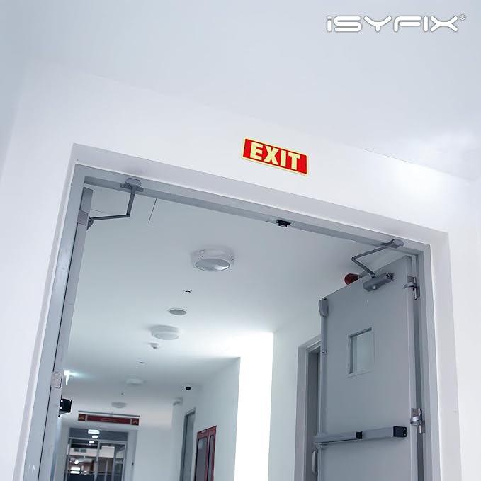 iSYFIX Exit Glow in the Dark Sign Aluminum – 12 Pack 12x4 Inch – Photoluminiscent, Laminated for Ultimate UV, Weather & Fade Resistance, Indoor & Outdoor for Business, School, Office, Warehouse