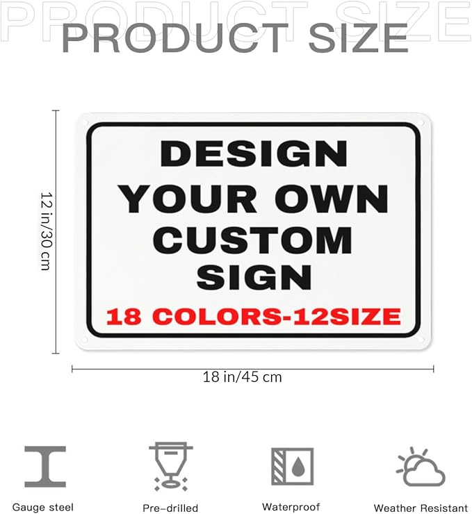 Custom Metal Personalized Signs With Photo Text Logo - Wall Decorative House Signs For Business & Home