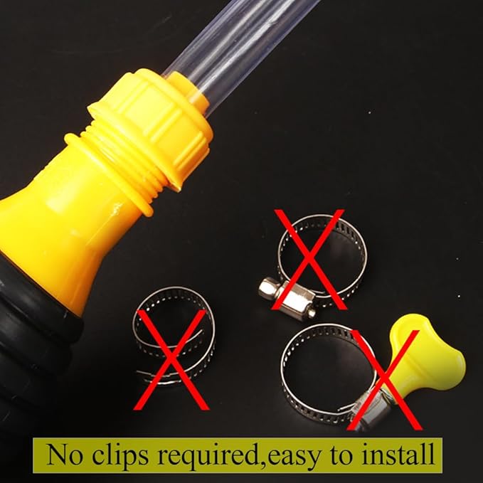 Gas Siphon Pump for Gasoline, with 4.9ft Siphon Hose, Hand Syphon Pump, Transfer Pump for Water, Oil, Diesel, Fish Tank, Aquarium