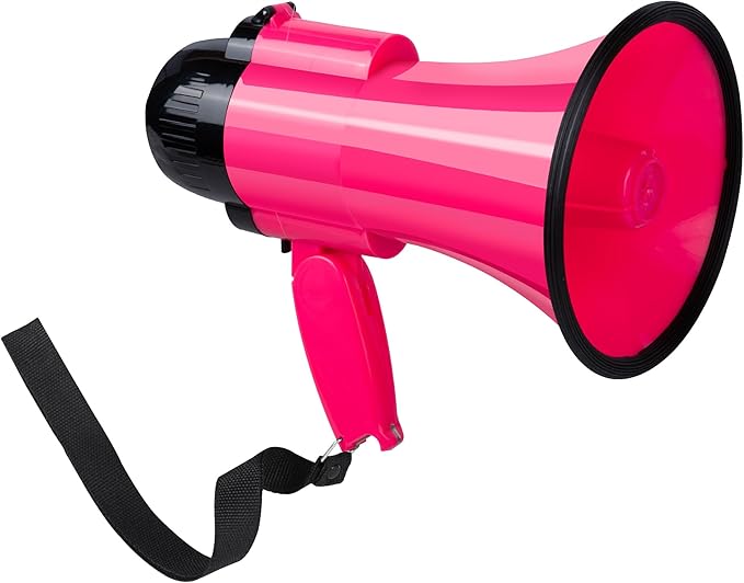 30 Watt Power Portable Megaphone Bullhorn Speaker Voice, Siren/Alarm and 240S Recording with Volume Control and Strap