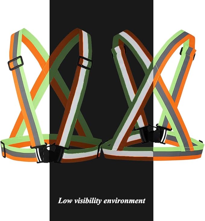 5 Pack Reflective Safety Vest for women, men and kids, Lightweight & Adjustable hi vis vest for Running, Cycling, Rucking