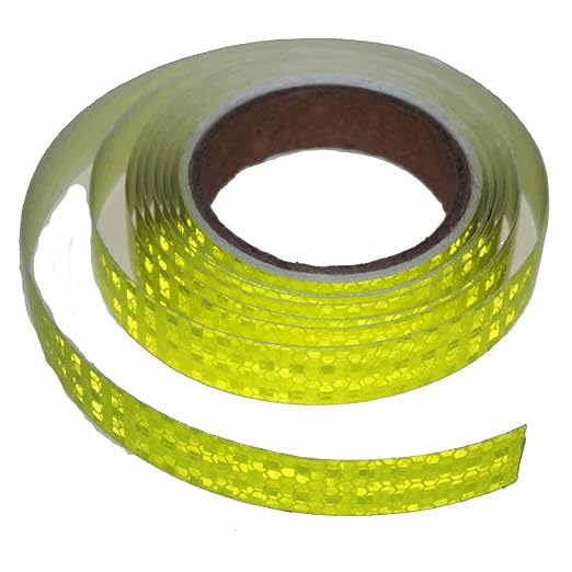 Fluorescent Yellow Reflective Tape Outdoor Waterproof 1 inch, High Visibility Warning Safety Industrial Marking Tape (15 feet)