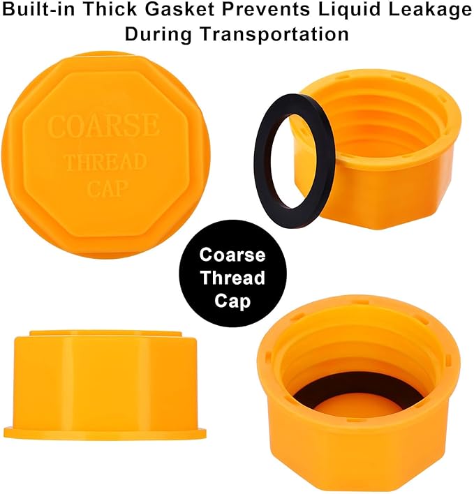 6PCS Gas Can Caps, 5 Gallon Gas Can Cap Replacement, Universal Coarse Thread Gas Cap for Gasoline, Portable Gas Tank Lid for Improved Sealing and Transportation