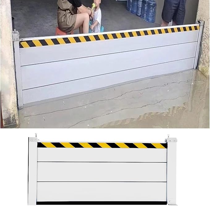 Doorway Flood Barrier, 2/3/4/5/6/7/8/9/10/11/12/13ft Flood Barrier Vertical Detachable Reusable Flood Barrier, Heavy Duty Flood Protection Stop Log System, Home Garage Door(H 2ft(60cm),7ft(214