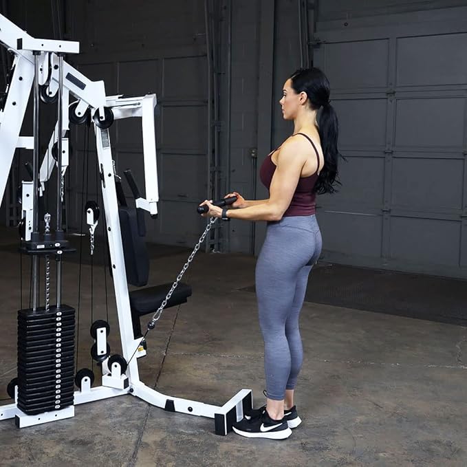 Body-Solid Multi-Station, Single Weight Stack Home Gym Machine, Arm & Leg Strength Training Functional Exercise Workout Station, 210lbs. Black Weight Stacks