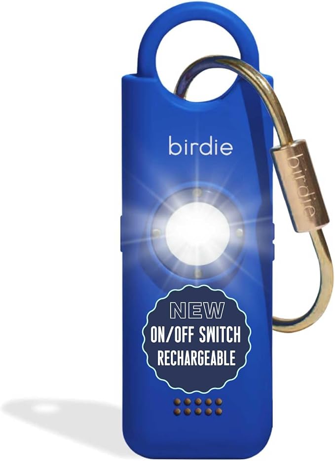 She’s Birdie 3.0 New Version – The Original Personal Safety Alarm for Women by Women–Loud Siren, Flash Light and Rechargeable Battery in a Variety of Colors (Indigo Blue)