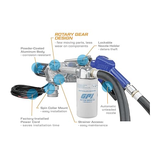GPI - M-180 Series Fuel Transfer Pump, Automatic Shut-off Nozzle with Filter Kit, 18 GPM, 12 Volt (110612-02)