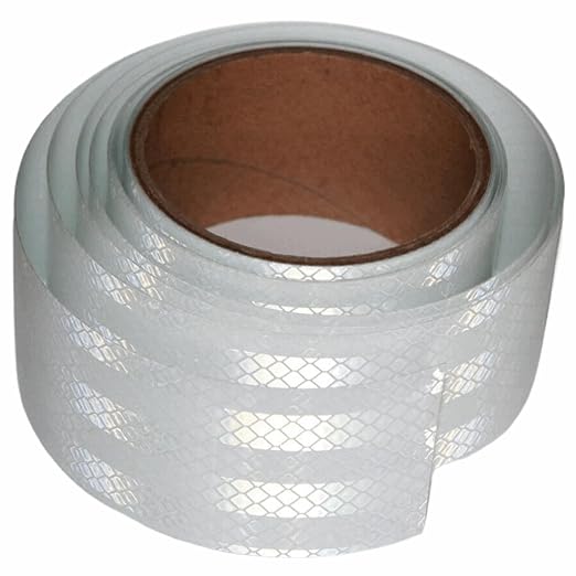 Non Fading Reflective Tape White Outdoor Waterproof 2 inch Wide for Truck, High Visibility Safety Warning Adhesive Strips (10 feet)
