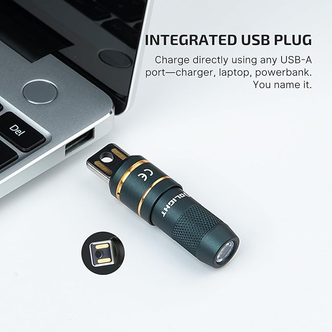 OLIGHT IMINI 2 EDC Rechargeable Keychain Flashlight, 50 Lumens Compact and Portable Mini LED Keyring Lights with Built-in Battery Ideal for Everyday Carry and Emergencies (Dream Blue)