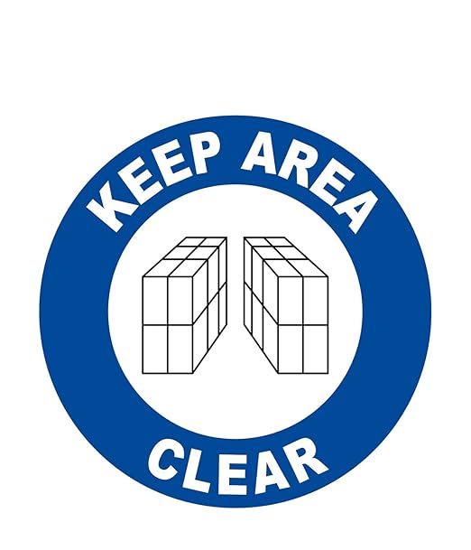 Stranco Non-Slip Floor Sign “KEEP AREA CLEAR” | 17” White on Blue | Permanent Acrylic Adhesive, Pebble-Textured Laminate, Durable 20 mil Construction, Slip-Resistant Safety Label
