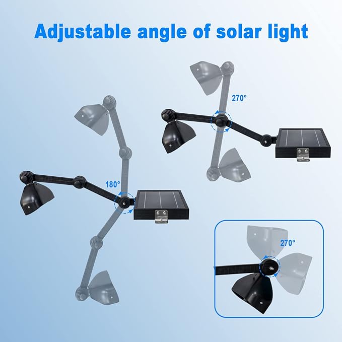 Commercial Solar Sign Lights,Solar Sign Light 5.5V 5.2W Solar Panel & Metal Aluminum Lamp Heads, Solar Billboard Light 3.7 Volts 5200 mAh (Single-Head floodlighting)