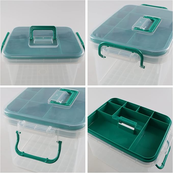 Vcansay Plastic Family First Aid Box, First Aid Clear Container, Emergency Medicine Box, 1 Pack