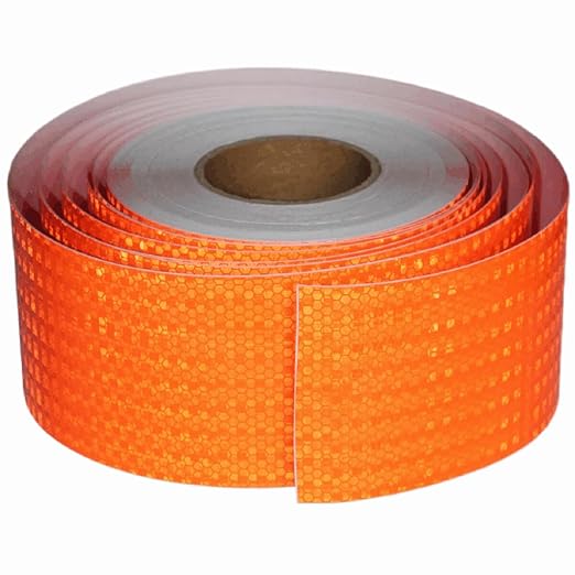 Industrial Reflective Tape Orange Outdoor Waterproof 4 inch Wide, High Visibility Safety Warning Reflector Sticker Strips (168 feet)