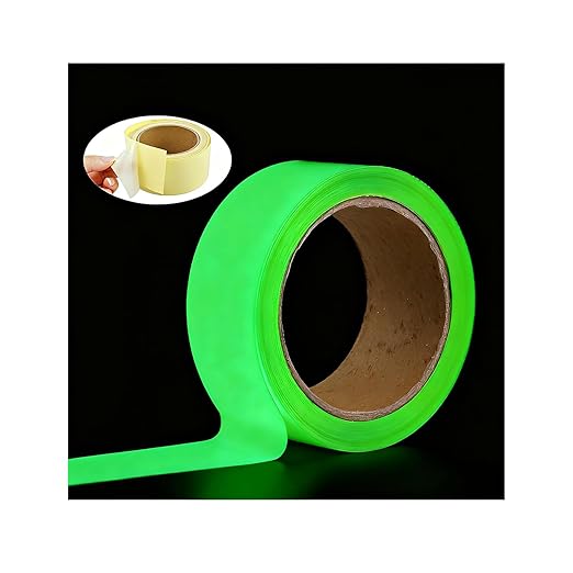 Oumers Glow in The Dark Tape 33 ft x 1 inch Green High Bright Luminous Tape Sticker Removeble Waterproof and Photoluminescent