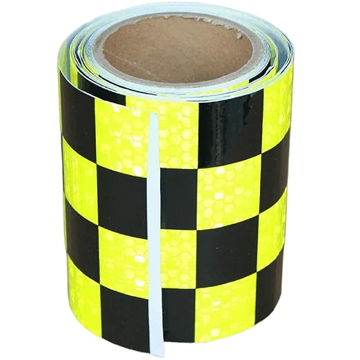 Reflective Tape 4 inch Wide, Outdoor Waterproof Hazard Conspicuity Safety Warning Industrial Marking Tape (11 feet)