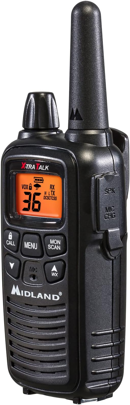Midland LXT600BBX4 FRS Business Walkie Talkies - Long Range 36-Channel Two-Way Radios with Headsets and Charging Base, NOAA Weather Alerts (8-Pack, Black)