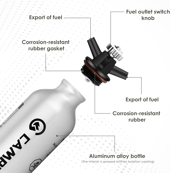 liquid Fuel Bottle 0.5L for Outdoor Camping with Safety Valve