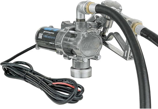GPI - EZ-8 Fuel Transfer Pump, Manual Shut-Off Nozzle with Direct Mount, 8 GPM, 12 Volt (137100-01)