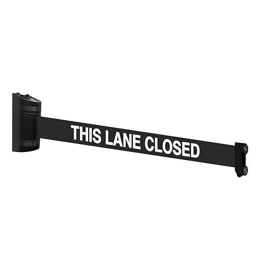 Magnetic Retractable Wall Barrier - Temporary Crowd Control Tool For Safety Queue Solution - 120" Belt Length Coverage with Strong Magnets by VIP Crowd Control (120" This Lane Close)