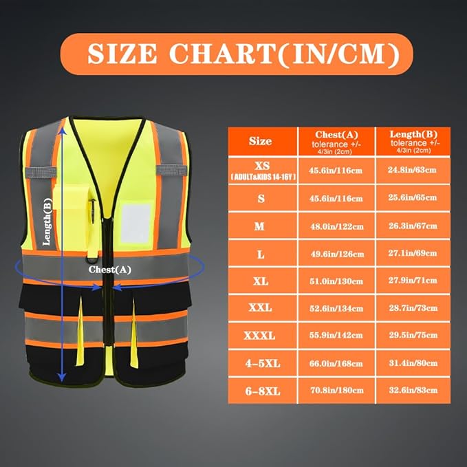 AYKRM Custom Logo Personalised Printed High Visibility Reflective 2 two tone work construction Safety Vest