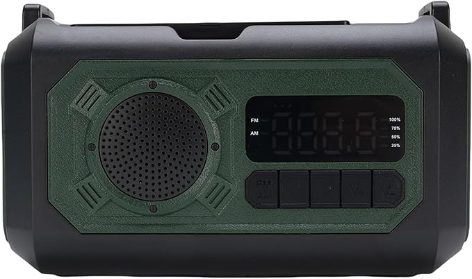 12000mAh Emergency Radio Hand Crank Solar Powered Portable AM FM WB Weather Radio with SOS Alarm Flashlight Compass for Outdoor Camping Survival