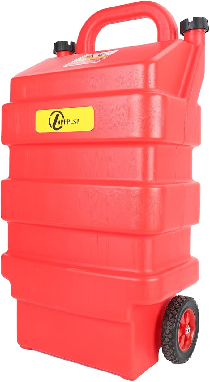 16 Gallon 60L Portable Fuel Caddy Tank with 12V DC Electric Gasoline Diesel Fuel Transfer Pump, Switch Control, Wheels, for Gasoline Diesel Kerosene & More