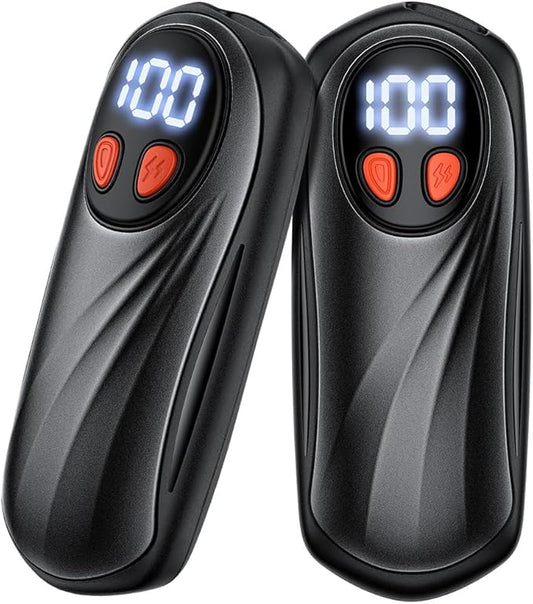 Hand Warmers Rechargeable 2 Pack, 6000mAh Electric Hand Warmers, 5-Level Heating with Battery Display, Reusable Portable Pocket Heater, Gifts for Christmas, Outdoor, Golf, Travel, Hunting, Camping