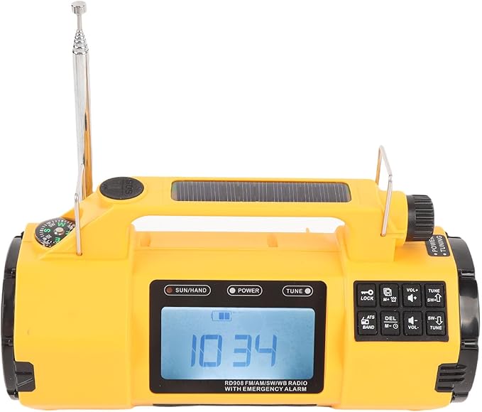 Yoidesu Emergency Radio, 5000mAh NOAA Emergency Weather Radio, Hand Crank Emergency Radio with AM/FM/SW/NOAA Weather Alert, Flashlight, Reading Lamp, Cell Phone Charger