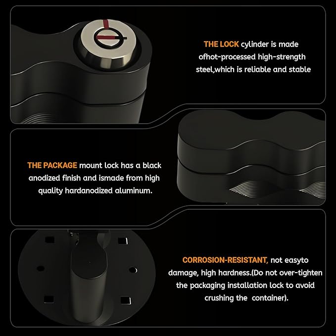 Pack Mount Lock with Keys RXLOXPM Compatible with Rotopax Locking Mount LOX-PM Fuel Pack